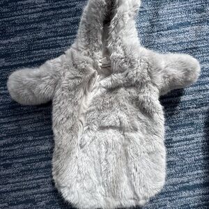 Cozy Gray Faux Fur Baby Hoodie